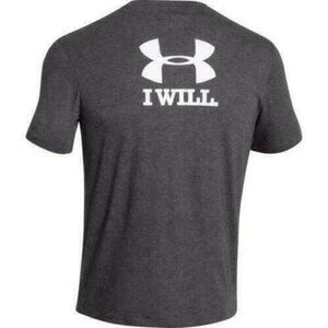 5 for $25 Under Armour Short Sleeve Camp Tee I WILL‎ T-Shirt Gray Size Small